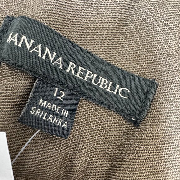 Banana Republic Heritage Explorer Belted Pants 12 Linen Cotton Wide Leg Safari - Picture 6 of 16